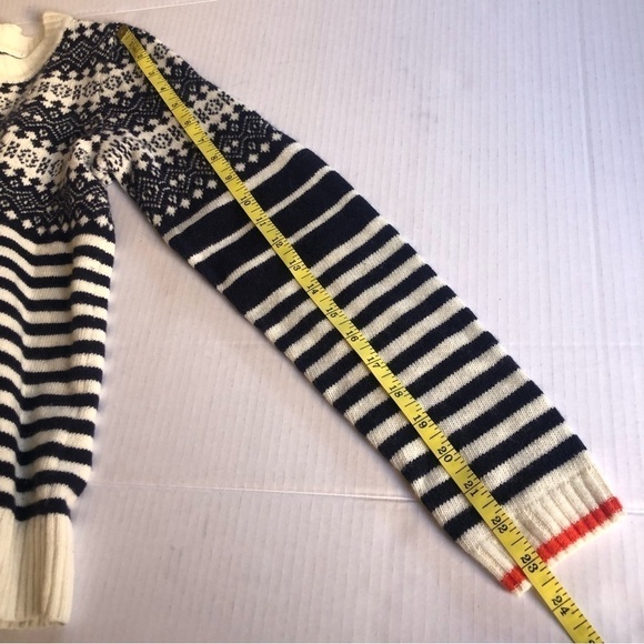 J.Crew Factory Merino Wool Blend Fair Isle Striped Sweater Size S - Picture 7 of 9